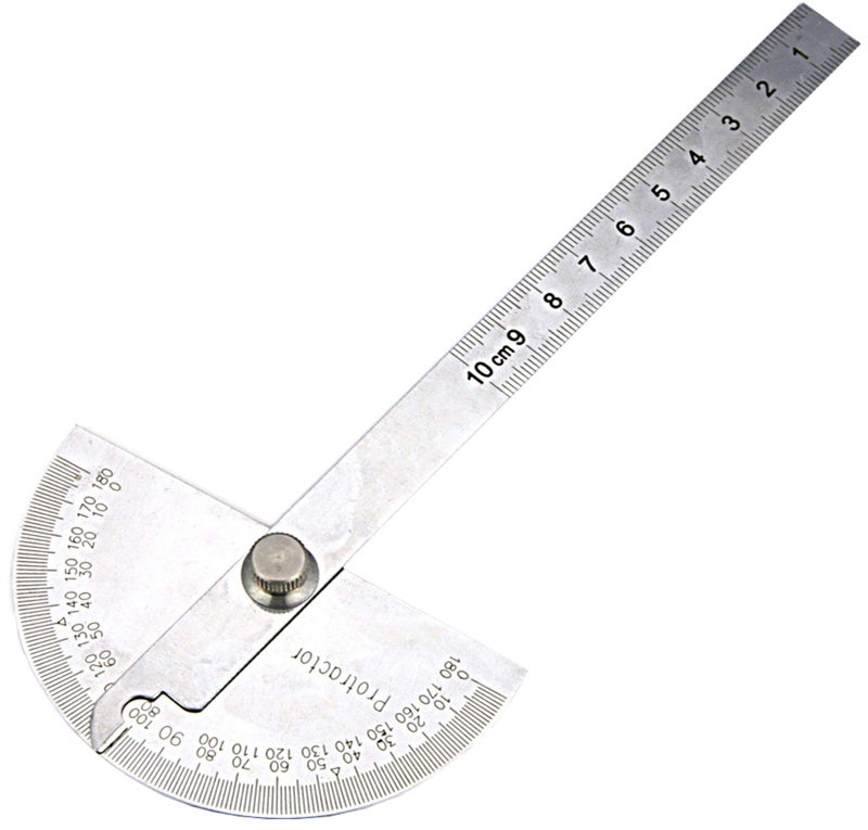 Nortools Protractor - Angle Finder Stainless Steel 0-180Â° Round Head Adjustable Protractors Ruler Woodworking Machinist Craftsman Ruler Machinist Tools(10 cm/ 3.94 Inch) - Image 1